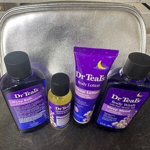 Dr Teal's Sleep Bath and Body Set plus Clinique makeup bag